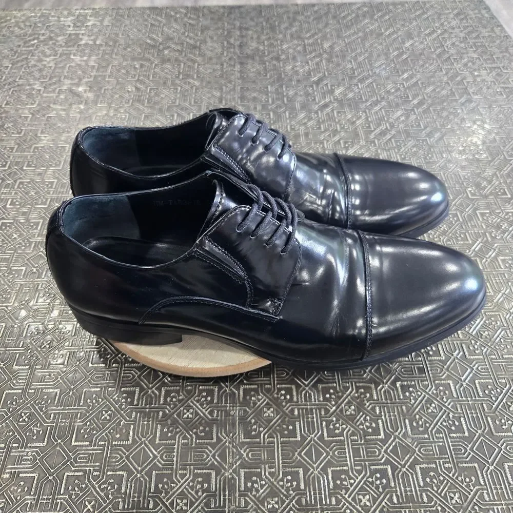 Carlo Pazolini Classic Black Leather Men's Dress Shoes Size 6.5